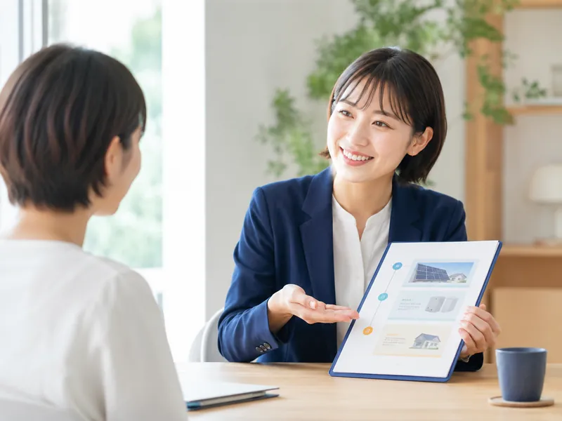 対応エリアの事業者を案内する様子