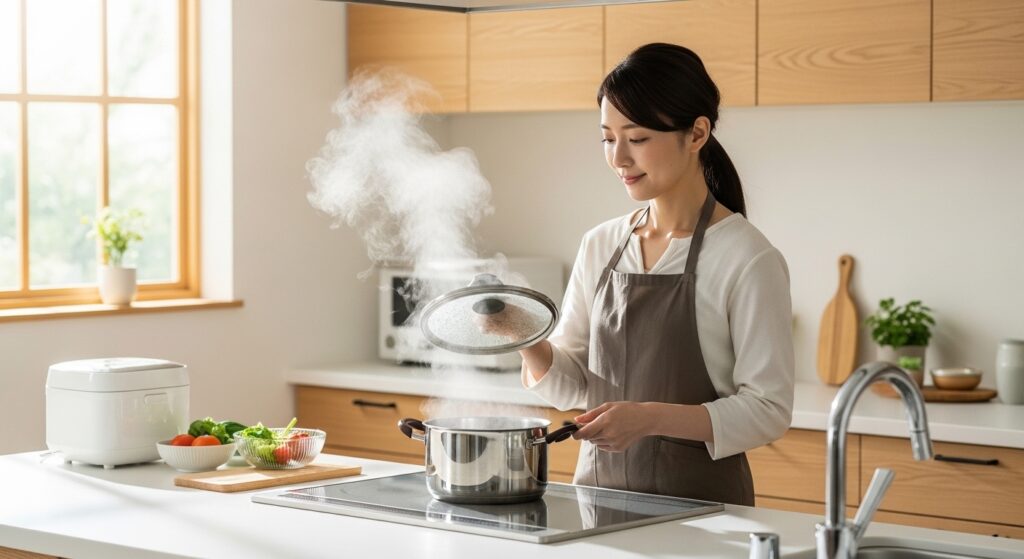 調理で節約する女性イメージ