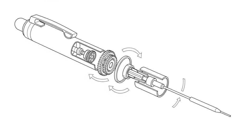クルトガ機構のイメージ図