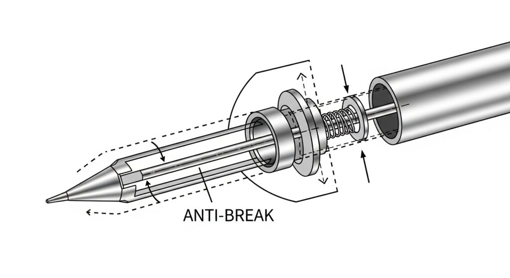 芯を出さずに書けるシャーペンの機構
