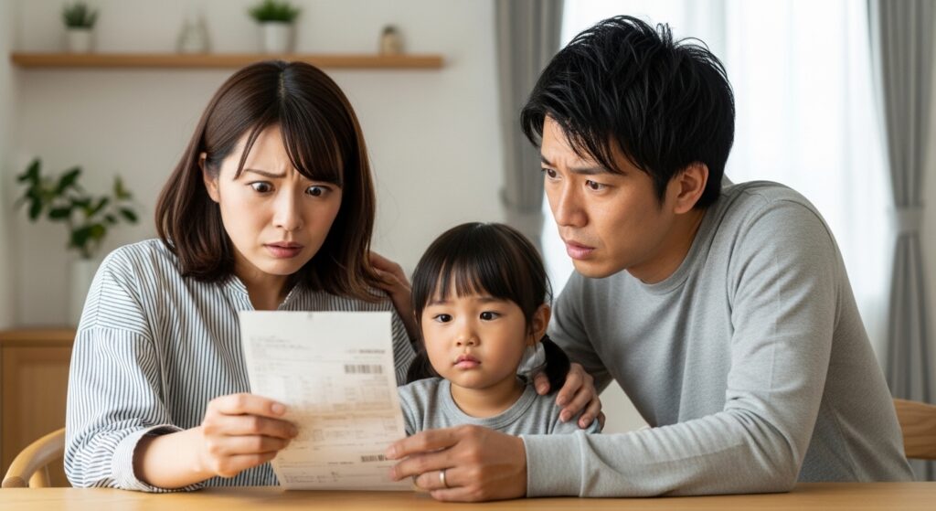 ガス料金の高さに驚く家族