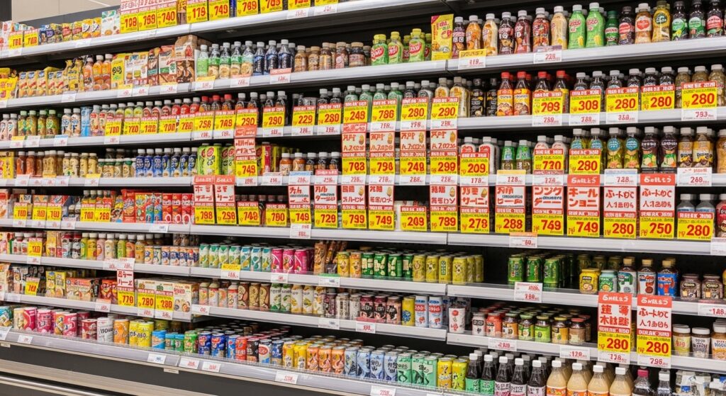 スーパーで食品の価格が上昇している様子のイメージ