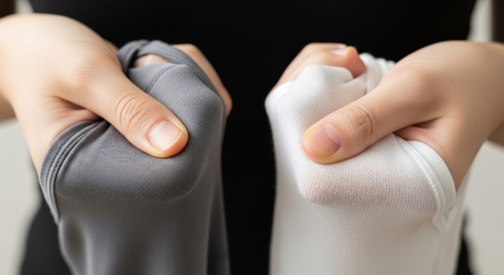 リカバリーウェアの生地や着心地を比較して選んでいるイメージ