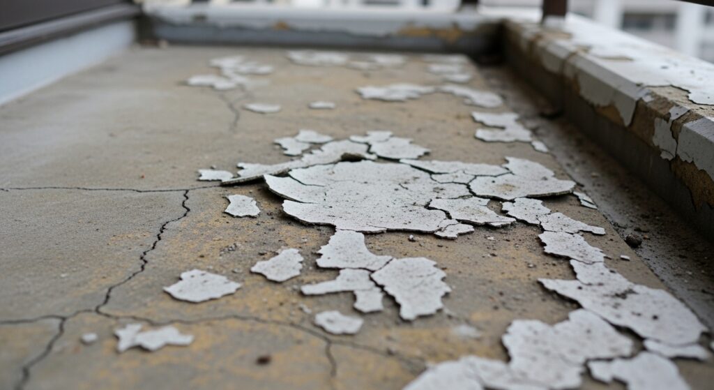 防水が剥がれたベランダの劣化状態のイメージ