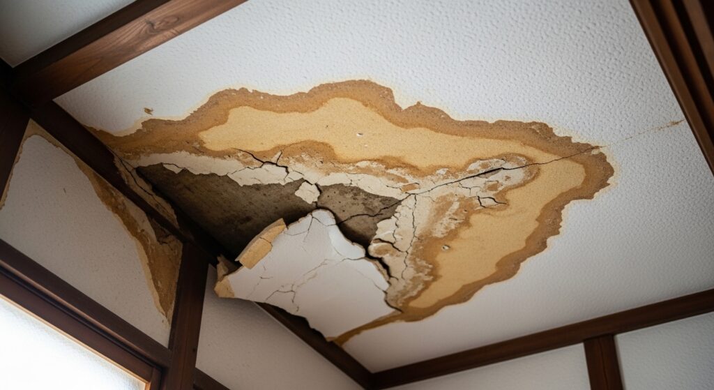 天井にシミができた雨漏りの被害イメージ