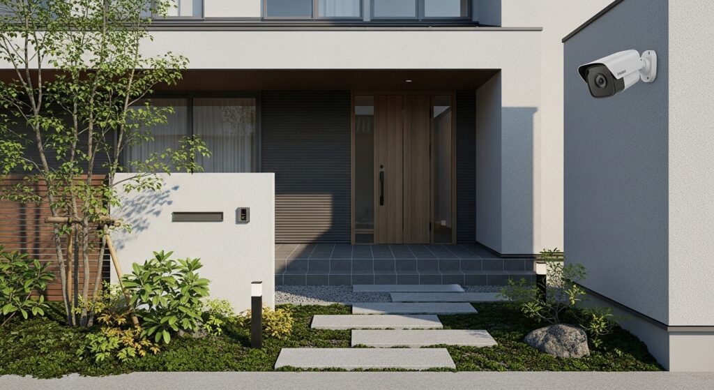玄関に設置された防犯カメラのイメージ