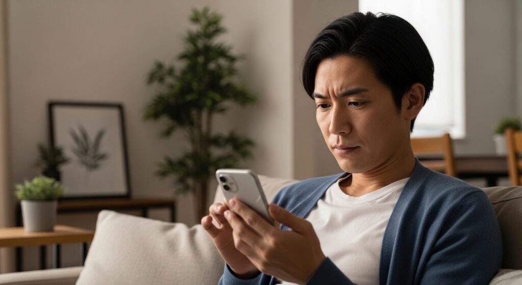 スマホで保険の見積もりを比較して節約を検討しているイメージ