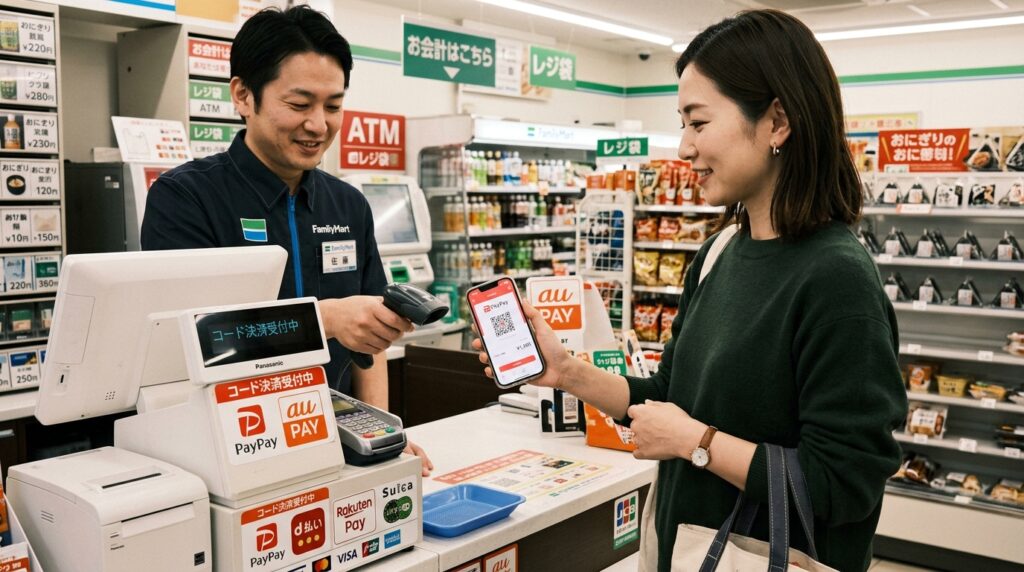 日本のスマホ決済のイメージ画像。