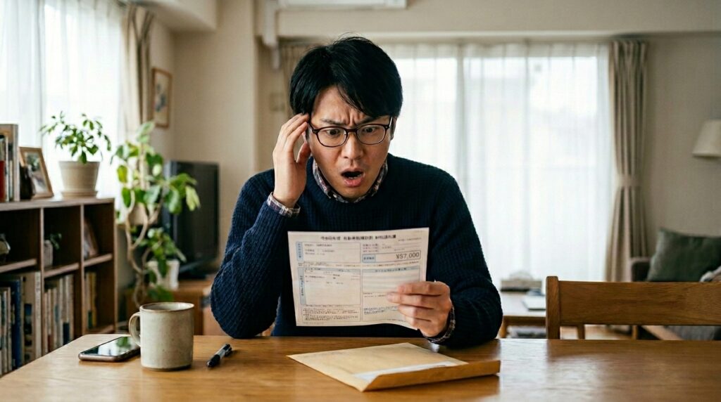 30代男性自動車税納付書驚く