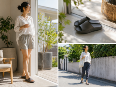 夏の外出と室内で使えるリカバリーサンダルのイメージ