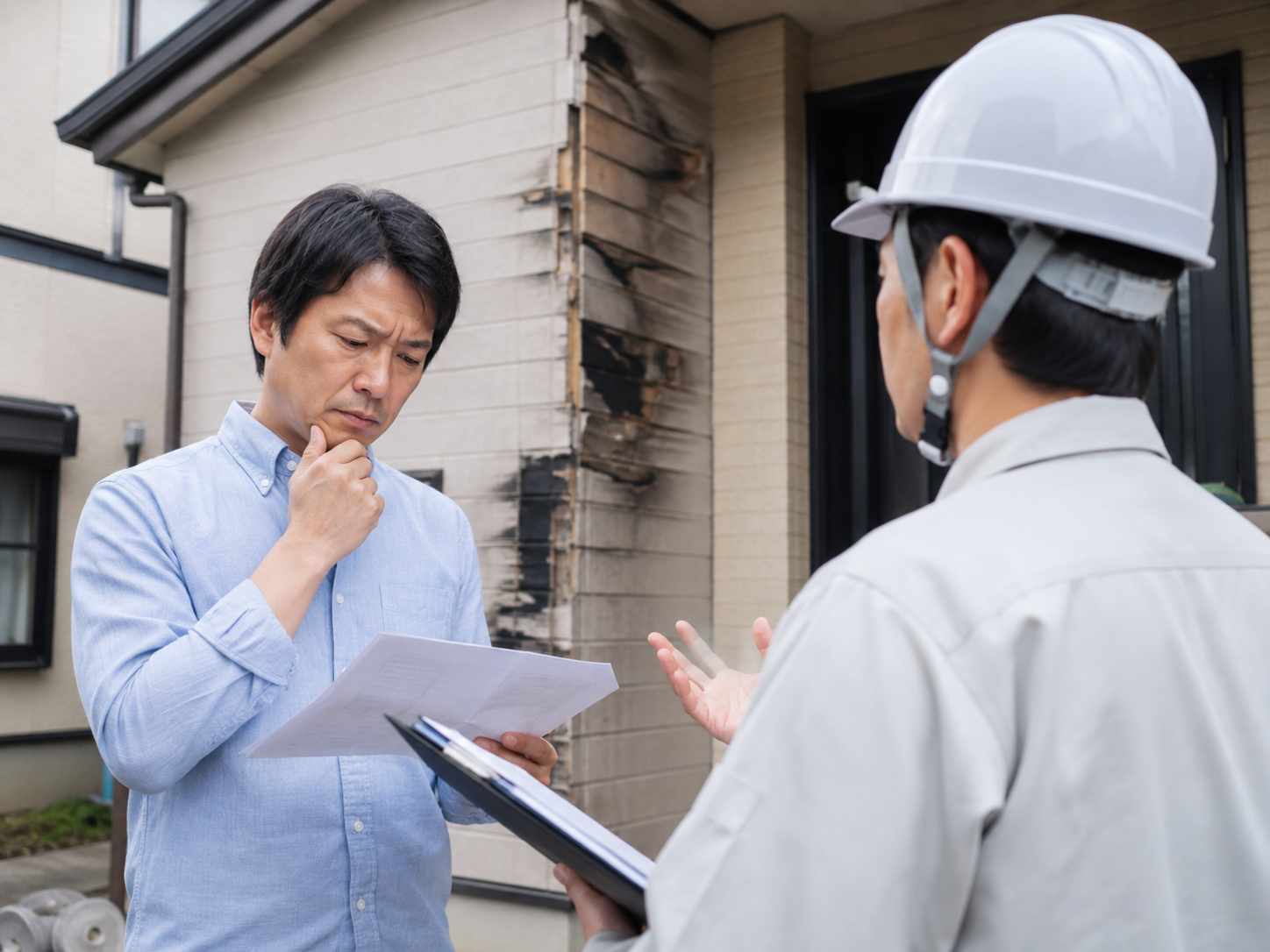 火災保険を使った住宅修理トラブルに注意するイメージ