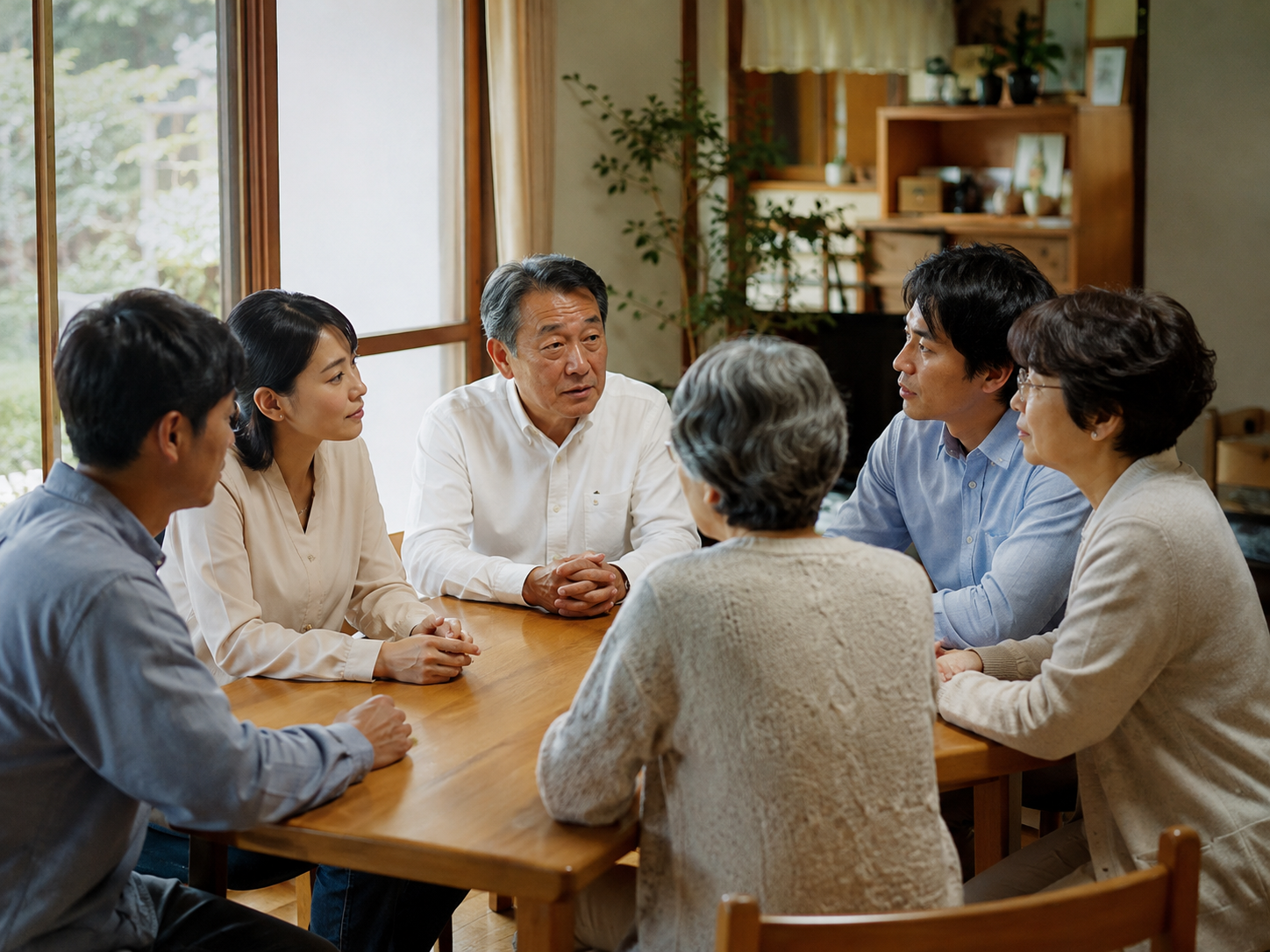 親族で墓じまいについて話し合うイメージ
