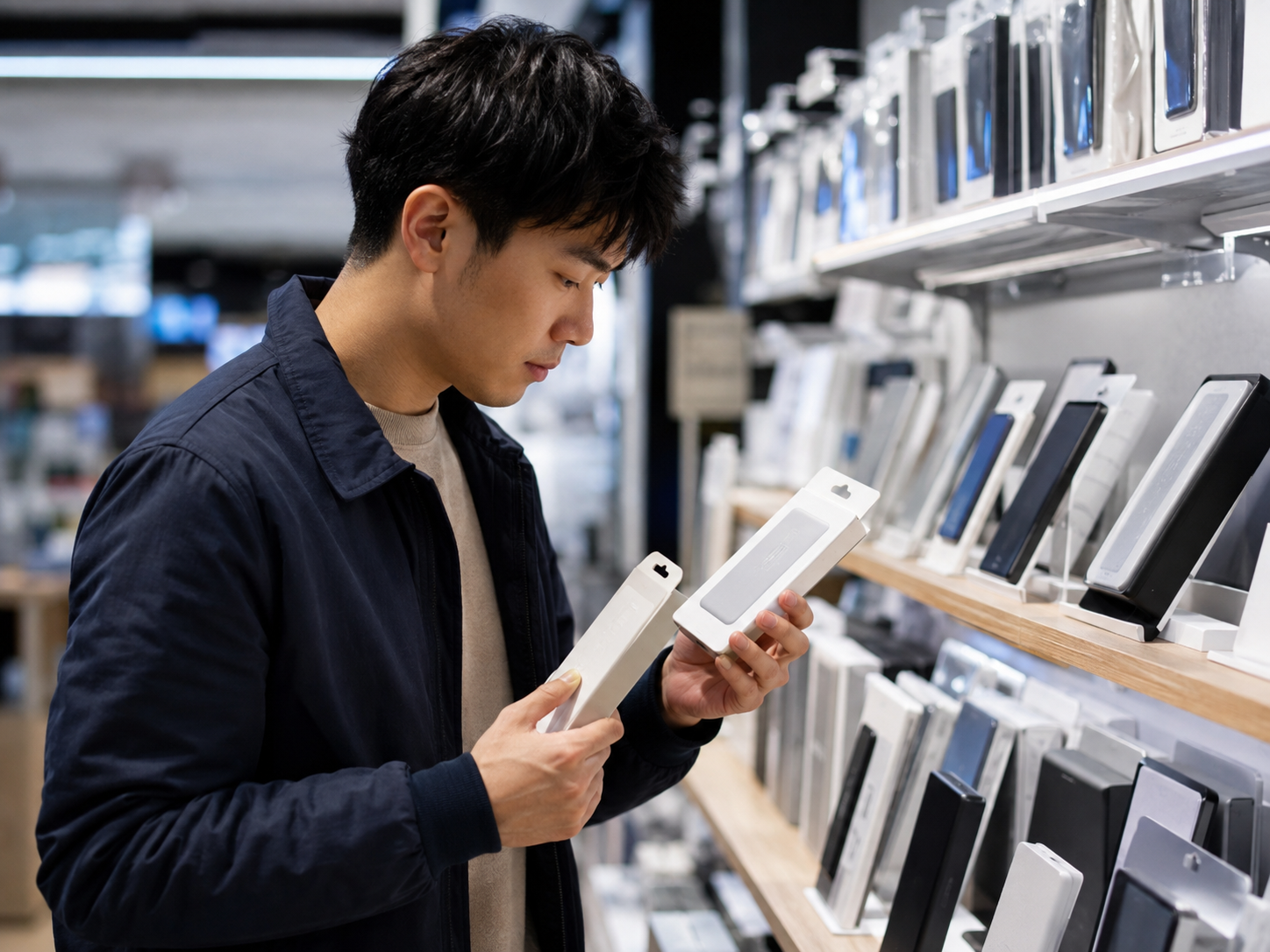 PSEマーク付きモバイルバッテリーを選ぶイメージ