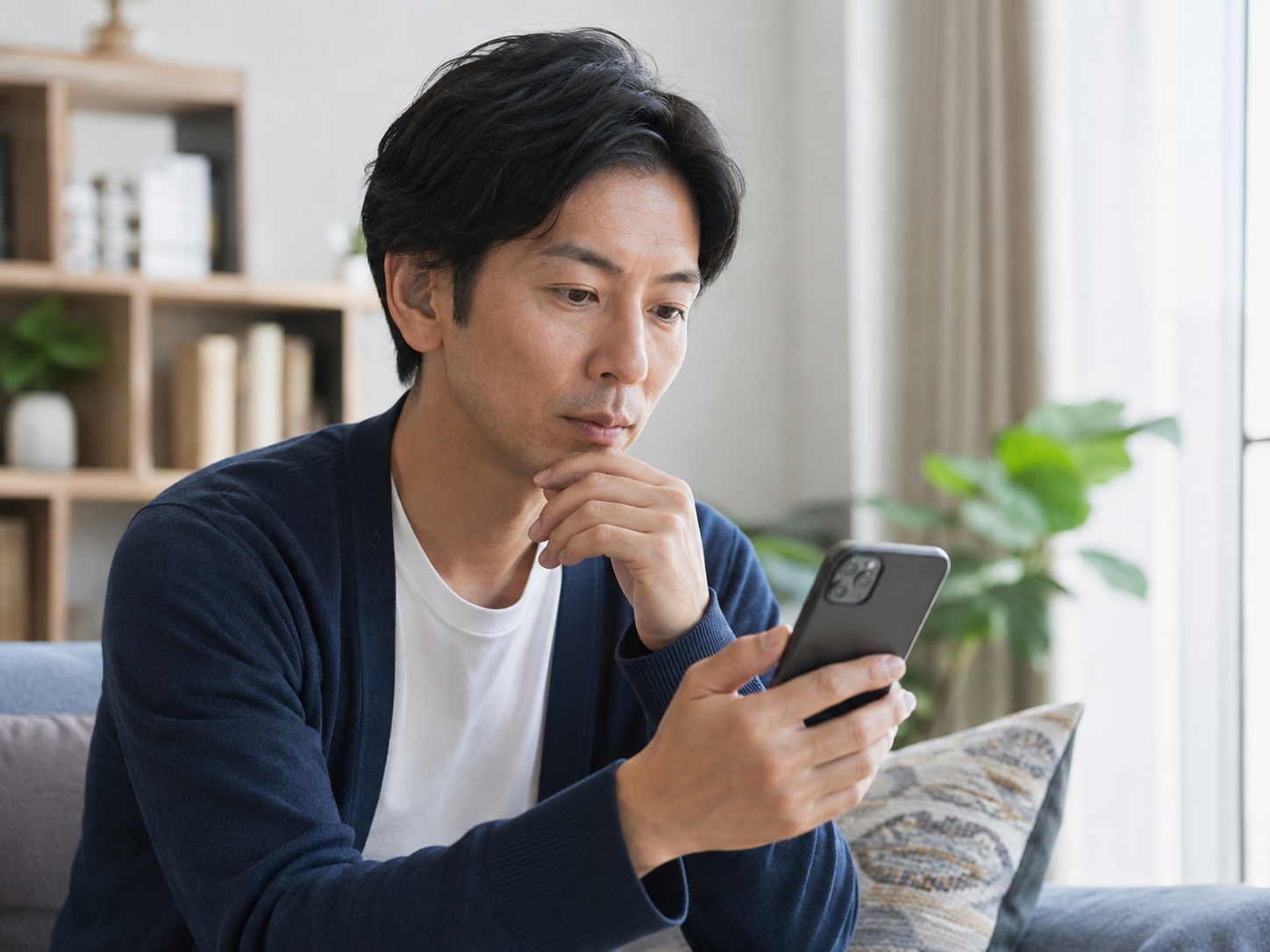 墓じまい代行サービスをスマホで確認するイメージ