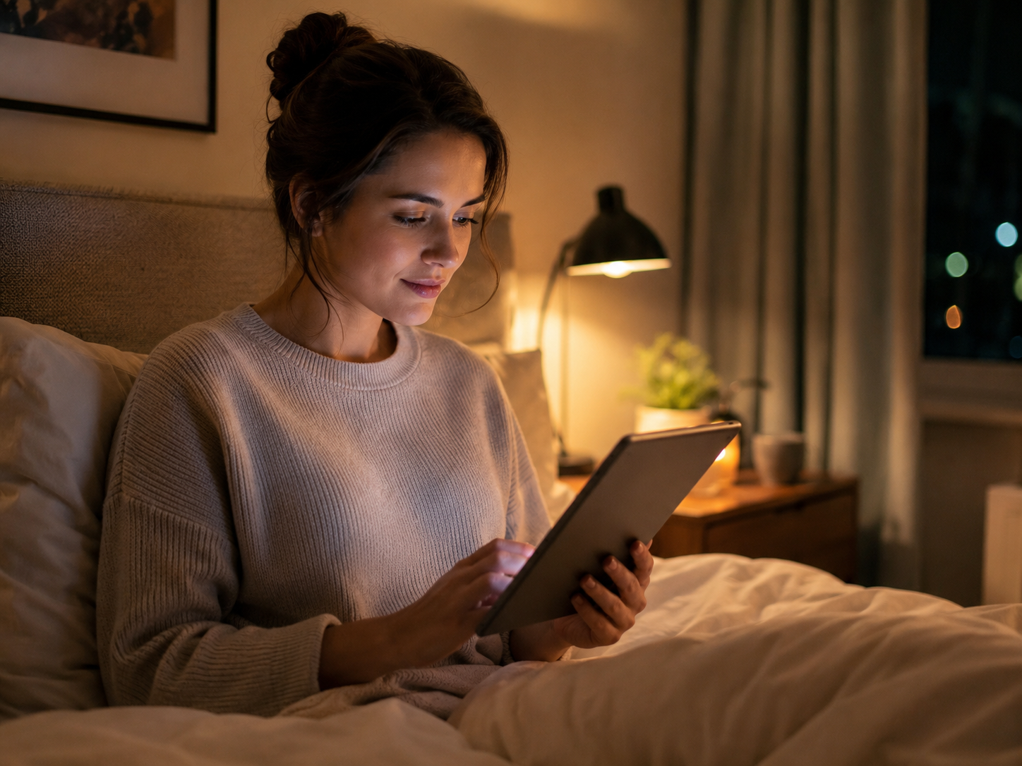 寝るときの照明と睡眠についてよくある質問を確認するイメージ