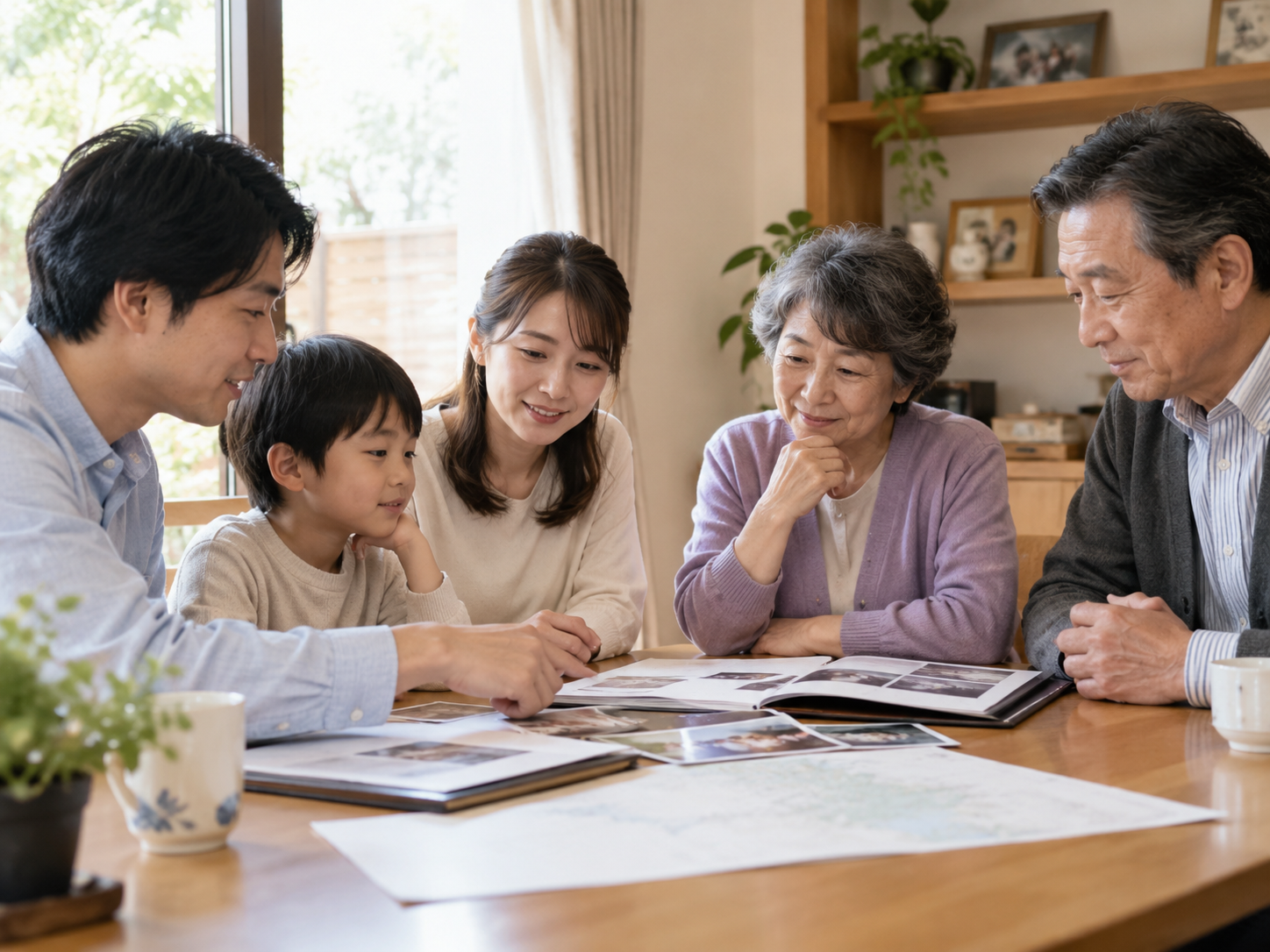 家族でお墓のこれからを話し合うイメージ