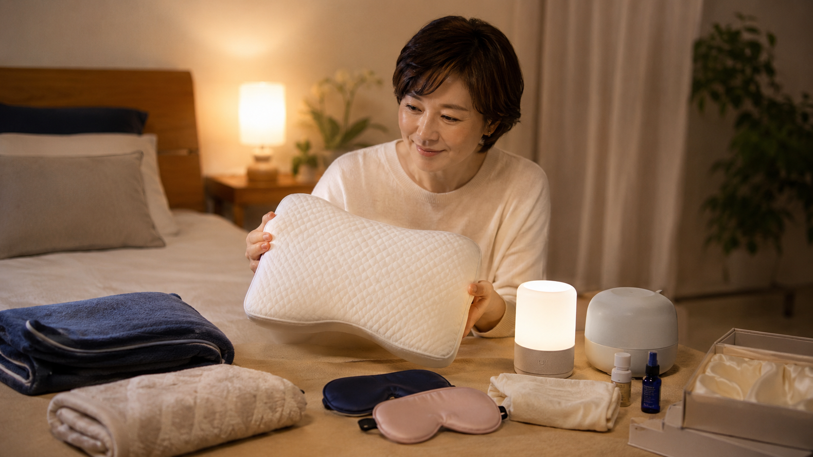 睡眠サポートグッズを敬老の日ギフトとして選ぶイメージ