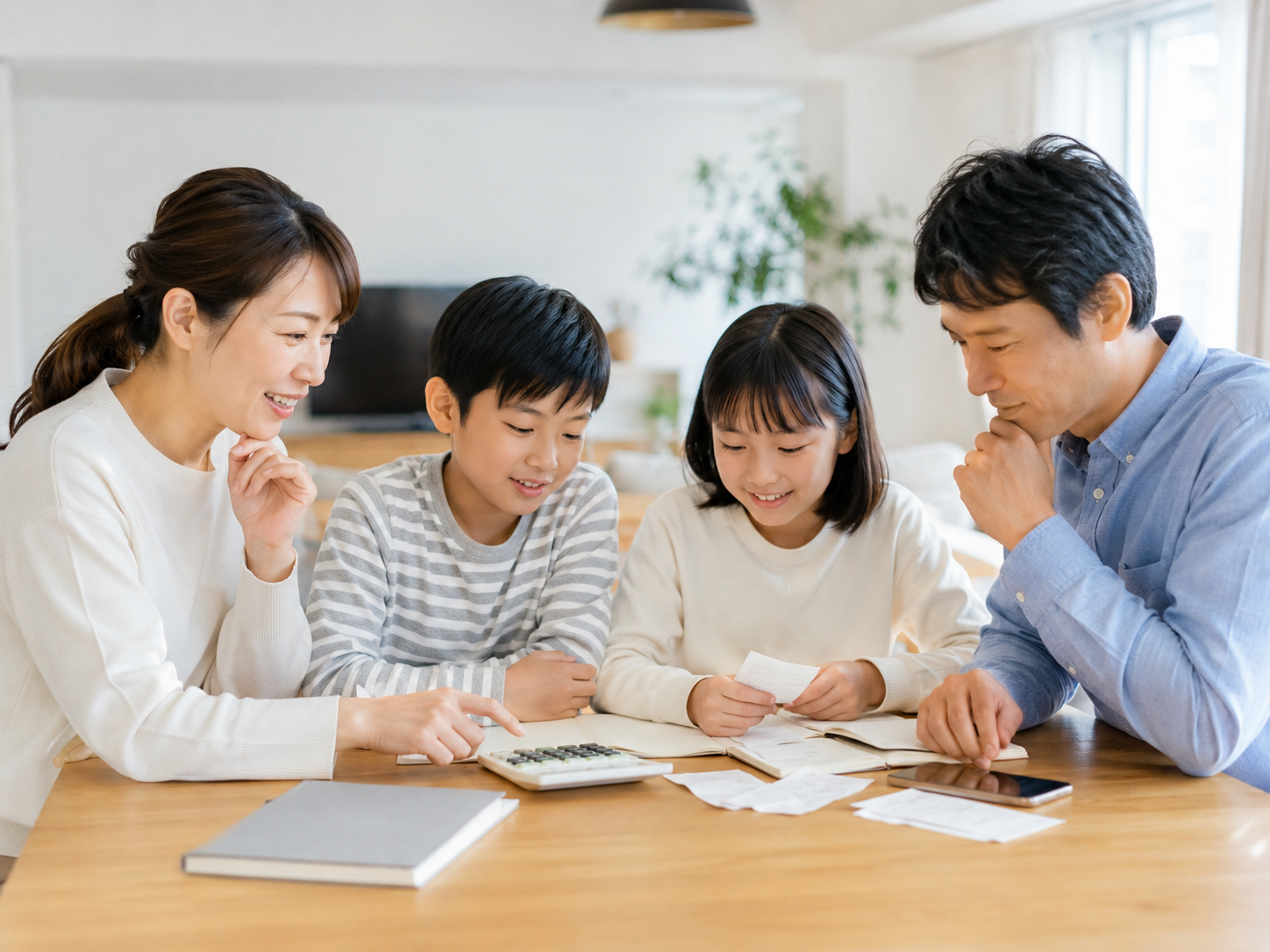 家族で働き方と家計を見直すイメージ