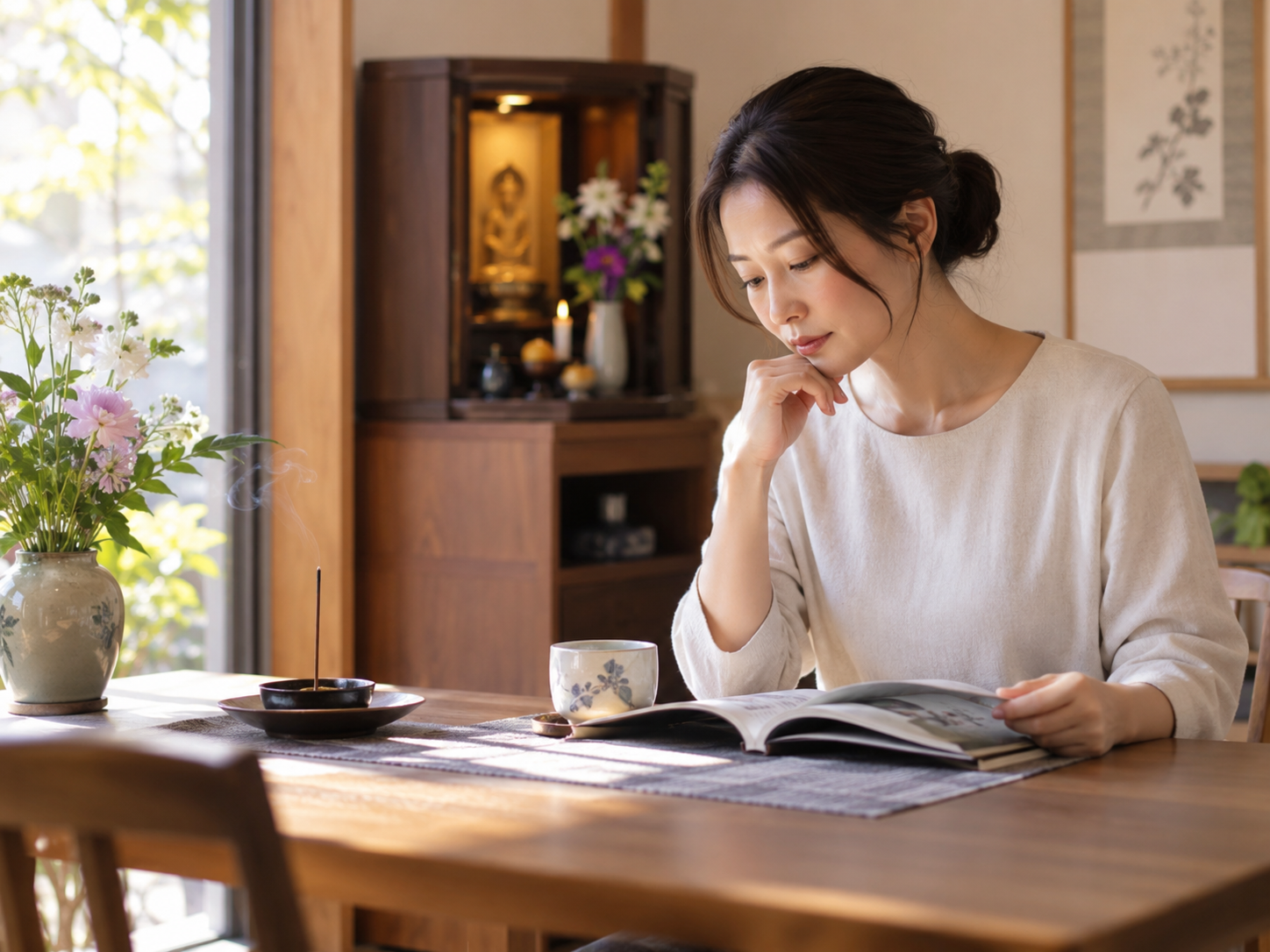 お彼岸の意味と由来を確認するイメージ