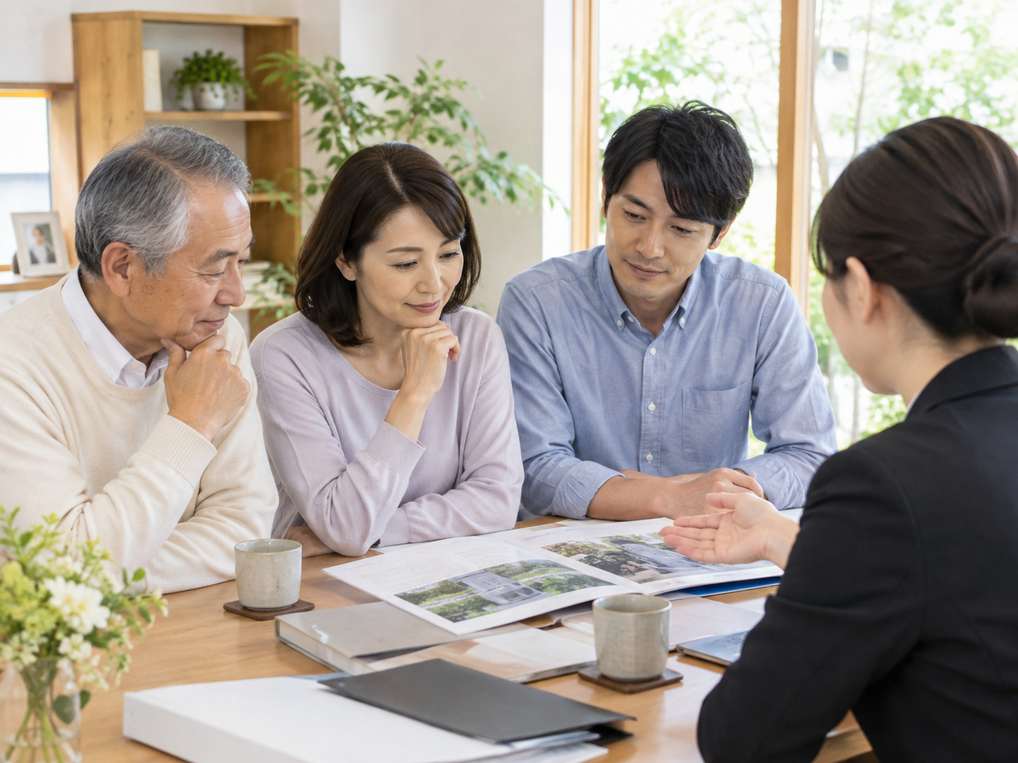 墓じまいと改葬を家族で考えるイメージ